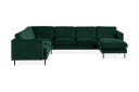 Teodin Hjørnesofa med Divan Høyre Fløyel   Grønn