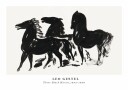 Three Black Horses Dynamic Ink Sketch By Leo Gestel 1935–1936 Plakat Plakat / 100x150cm