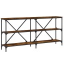 vidaXL Salongbord røkt eik 160x30x75 cm konstruert tre og jern