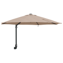  Veggmontert Hageparasol med LED lamper Taupe 248 cm