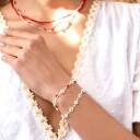 Timi of Sweden Cherry & Flower Blead Bracelet