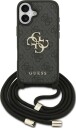 GUESS 4G Big Logo Cord Stap Crossbody Case for iPhone 17 - Black
