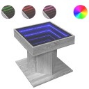  Salongbord med LED grå sonoma 50x50x45 cm konstruert tre 847565