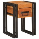  Sidebord med skuff 30 x 30 x 40 cm Massiv akasie tre og metall