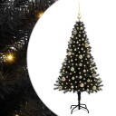  Juletre med 150 LED med stativ Svart 150 cm PVC