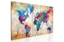Tavle World Map: Colourful Ink Blots 225X90 Artgeist sp. z o. o.
