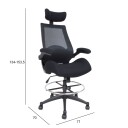 Kontorstol HOME4YOU Miller High Svart - svart