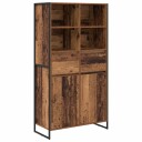  Serviesskap 2 pcs Gamle tre 81 x 36 x 150.5 cm Konstruert tre