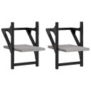  Vegghyller med stenger 2 stk grå sonoma 20x25x30 cm 8721012045651