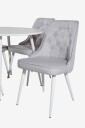 Venture Home   Spisegruppe Plaza med 4 stk spisestoler Velvet Deluxe   Hvit