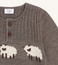 Hust and Claire Genser   Ull   Strikk   Deer Melert   Hust and Claire   1½ år (86)   Genser Brun Hvit