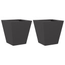 Plantekasser svart 2 stk 30x30x30 cm stål
