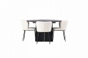 Venture Home Matilda Spisegruppe 130 cm Rund med 4 Edina Stoler Svart