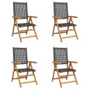 Lenestoler for hage 4 stk svart polyrotting og heltre 3214520