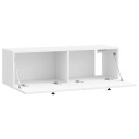  Vegghengt TV skap Høgglans hvit 98 x 31 x 30 cm Konstruert tre