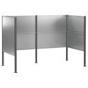 vidaXL Skjerm for søppeldunk 167 x 85 x 113 cm Galvanisert stål Sølv