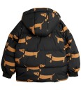 Mini Rodini Dog Aop Hooded Puffer   Black   92/98