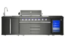 Mustang Gassgrill Svart Diamond 6+2 sommerkjøkken med kjøleskap og vannkran