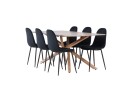 Venture Home Piazza Spisegruppe 180 cm Rektangulær med 6 Polar stoler Mocca/Sort