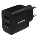 Philips DLP2610/12 2x USB Mobillader Sort