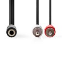 Nedis Stereo lydkabel | 2x RCA Han | 3.5 mm Hun | Nikkel belagt | 0.20 m | Rund | Boks