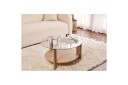 Sofabord Clara 75 cm med Glassplate - Safireik / Fume