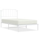 vidaXL Sengeramme i metall med hodegavl hvit 100x200 cm 8721012212404