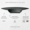 Villeroy & Boch Manufacture Rock Firkantet Middagstallerken 28x28 cm Svart