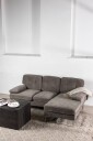 Venture Design Remis 3-setersofa Krom/mørkgrå 241-118 x 85 cm Grå