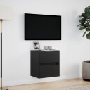  Vegghengt TV-benk med LED svart 41x31x45 cm