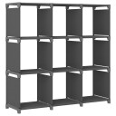 vidaXL Displayhylle med 9 kuber gr? 103x30x107,5 cm stoff