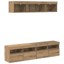  TV veggenheter med LED 5 pcs Artisan Eik 80 x 30 x 40 cm