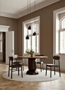 Woud Soma Spisebordsstol m. svart skinnsete, Svart malt eik, sett med 2 stk.   Unoliving