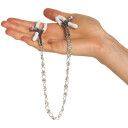CalExotics Crystal Chain Brystklemmer - Sølv