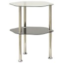 vidaXL Sidebord 2 etasjer gjennomsiktig svart 38x38x50 cm herdet glass