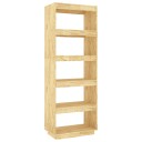 vidaXL Bokhylle/romdeler 60x35x167 cm heltre furu