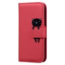 INCOVER Xiaomi 13 Flip Deksel med Stropp / Ståfunksjon / Kortholder - Rød (Katt)