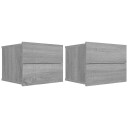 vidaXL Nattbord 2 stk grå sonoma eik 40x30x30 cm konstruert tre