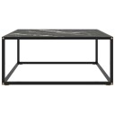 vidaXL Salongbord svart med svart marmorglass 80x80x35 cm