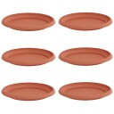 vidaXL Rundt Blomsterbrett 6 pcs Klinker Rød Ø 23,5 x 2,5 cm Plast