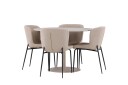 Venture Home Matgruppe Lycke 110 cm Rund med 4 Modesto stoler Beige/Beige