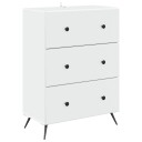 vidaXL Skuffeskap Hvit 66 x 34,5 x 90 cm Konstruert tre
