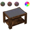 Salongbord med LED røkt eik 73x53x45 cm konstruert tre 847550