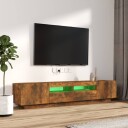 vidaXL TV-benksett med LED-lys 2 deler røkt eik konstruert tre