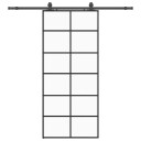 vidaXL Skyvedør med monteringssett svart 90x205 cm ESG-glass
