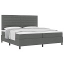  Box Spring Seng med Madrass Mørkegrå 200x200 cm Stoff