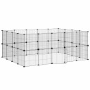 Vidaxl Dyrebur 36 Paneler Med Dør Svart 35X35 cm Stål