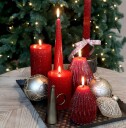Diamantlys med glitter cherry stort