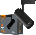 Videx 30W 1 faset RA90 Tor skinnespot   Sort 1F2W   Kulør : Nøytral
