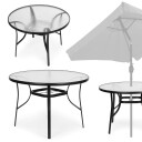 Rundt hagebord 80 cm for terrasse hage balkong herdet glass paraplyhull MultiGarden